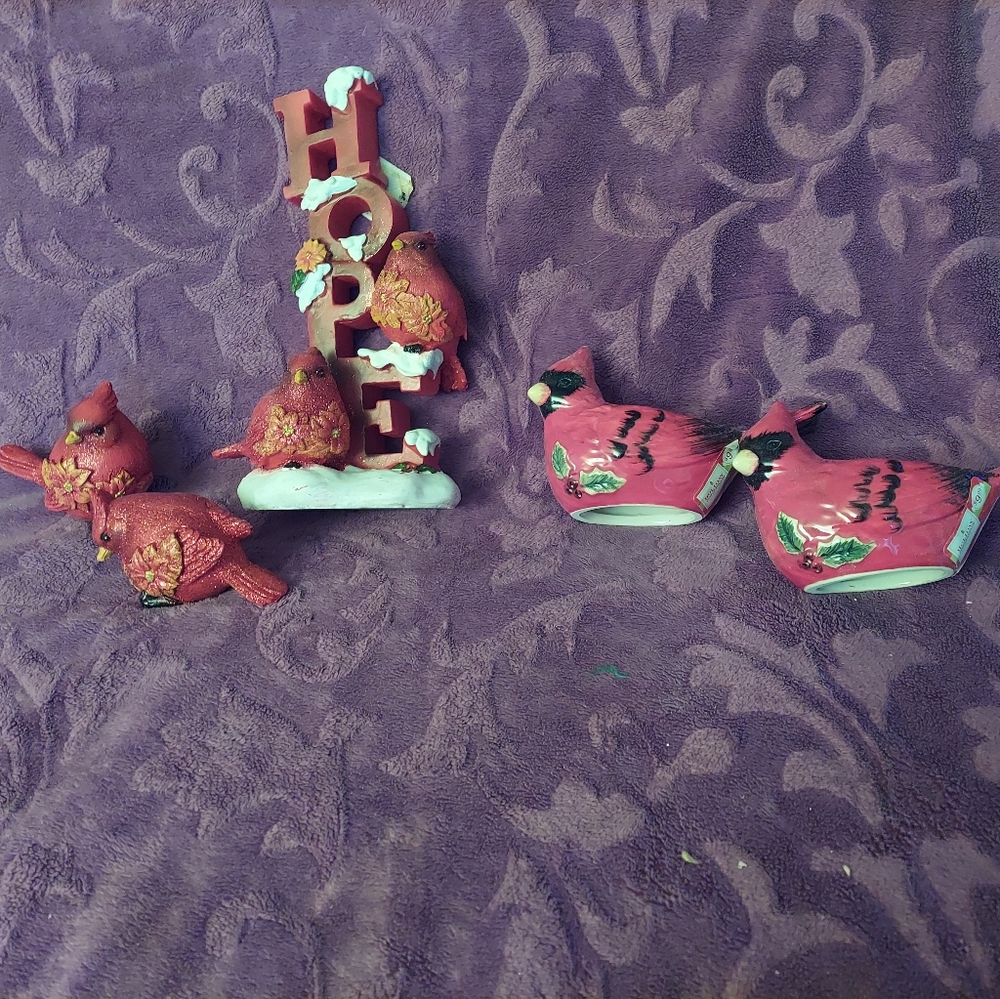 Cardinal Christmas Decorations (5 pc)